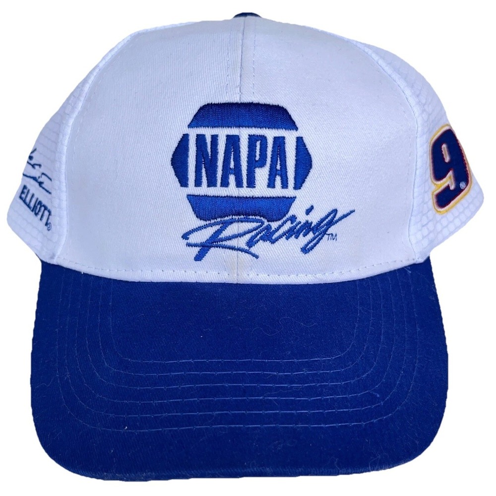 Nascar Hat Cap Strap Back Chase Elliott Blue White Napa Racing Team Dad Adjust